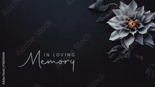 condolence card with flower in loving memory illustration photo