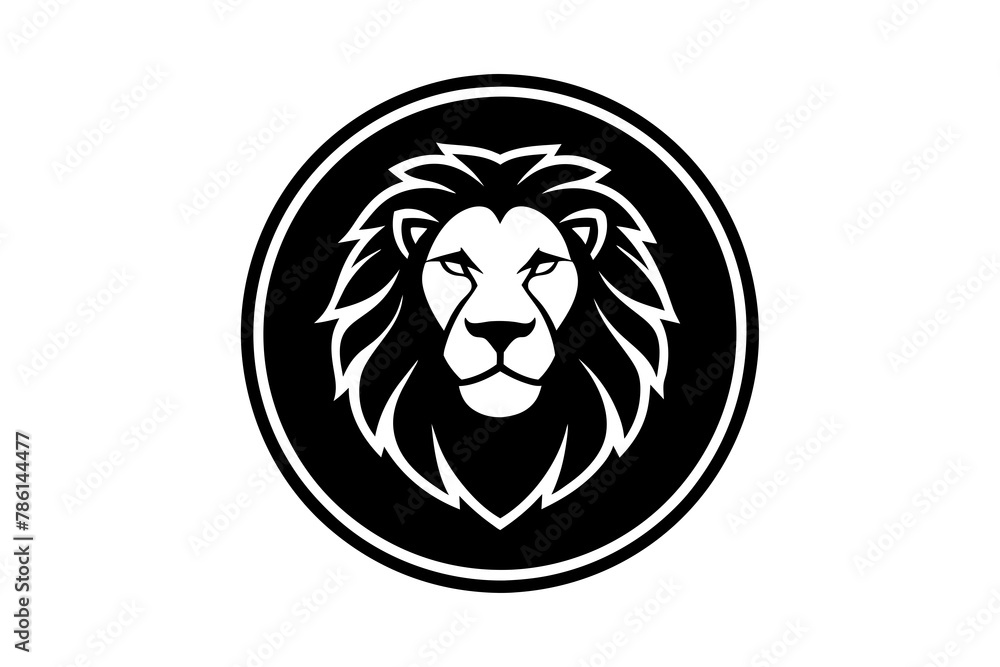 Draw A picture of A lion Icon in circle logo, vector style, Minimalist, creative, White background Draw A picture of A lion Icon in circle logo, vector style, Minimalist, creative, White background