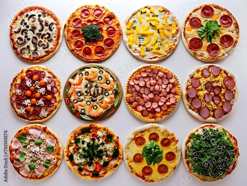 Pizza with a unique variety of toppings