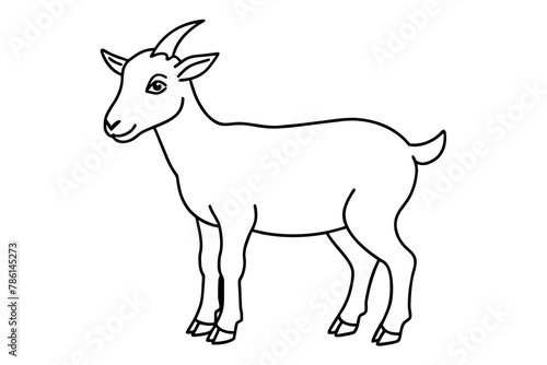 goat line art vector illustration 