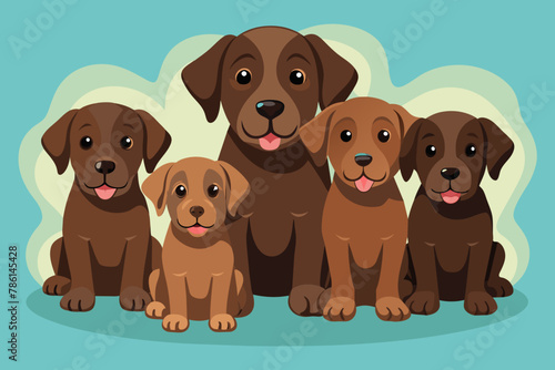 Brown baby Labradors vector illustration 