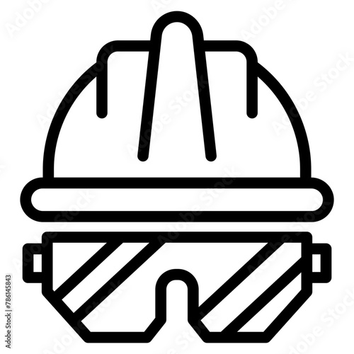 Construction Helmet icon. Vector illustration isolated on white background