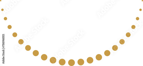 Celestial golden border with stars, moon phases, crescents and dots. Ornate shiny magical isolated clipart for mystic decoration