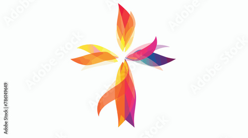 Abstract logo Cross flame religion catholic symbol vector