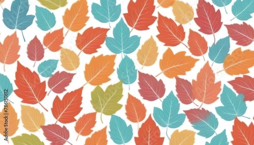 colorful leaves pattern on white background gradient color pastel autumn leaf ideas graphic design for web or banner