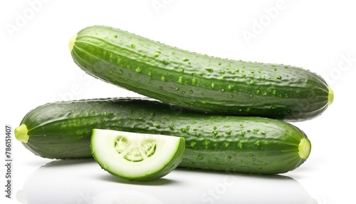 Fresh japanese cucumber isolated on white background