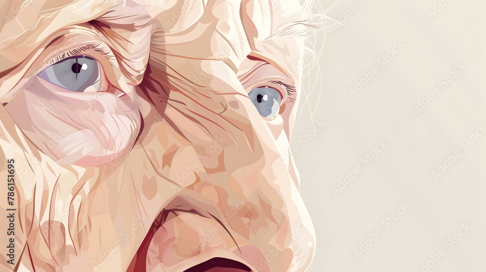 Fototapeta premium A Soulful Digital Portrait of Graceful Aging and Rejuvenation