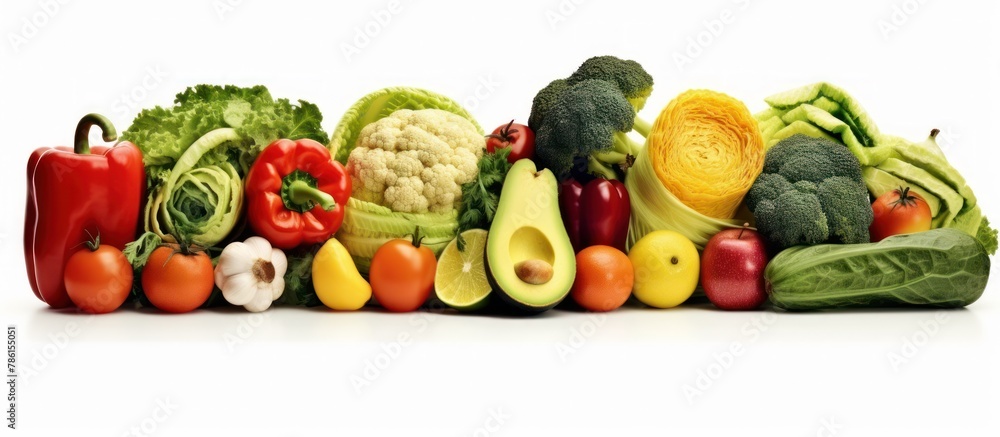 fruits and vegetables white background fruits and vegetables white background