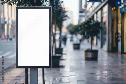 blank digital screen or signboard mockup for advertisement in public space display concept photo