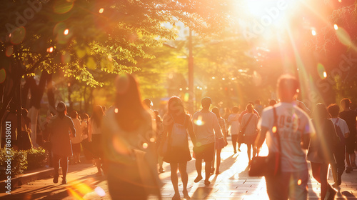 Summer heat in the city, heatwaves, hot summer day