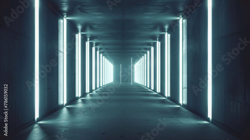 An abstract light walkway with light streams