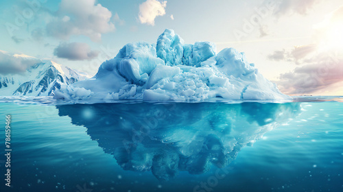 Antarctic sea iceberg floating for climate change  © Ashley