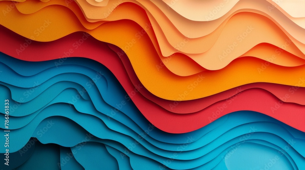Layered paper cut-out effect creating depth in abstract forms Layered paper cut-out effect creating depth in abstract forms