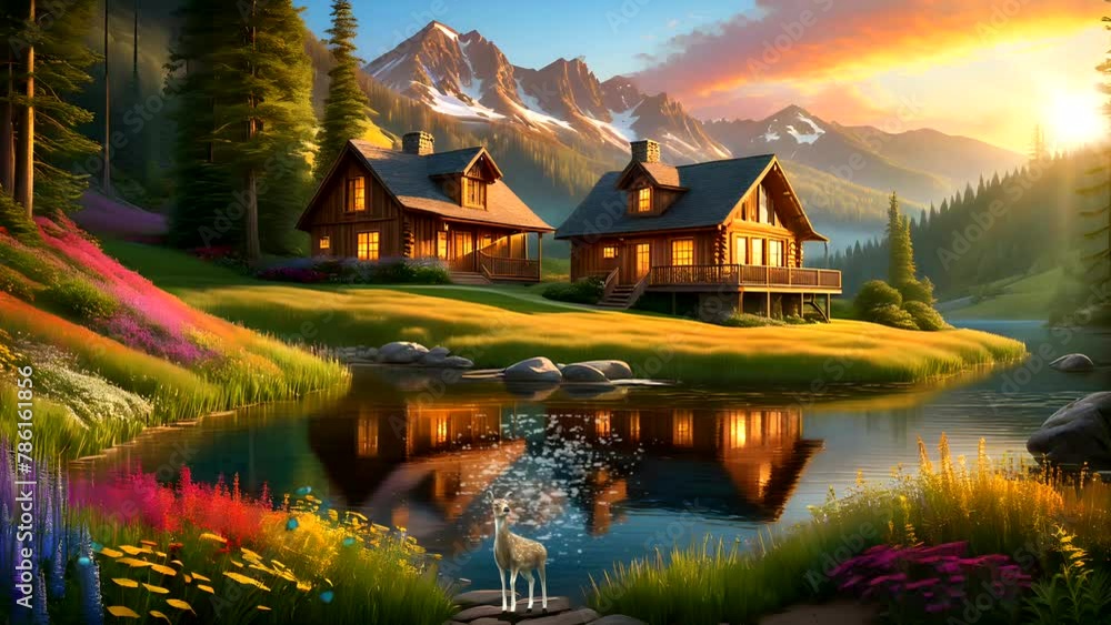 house on the lake in the mountains house on the lake in the mountains