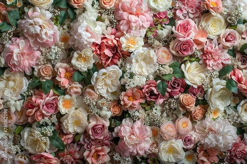 vintageinspired artificial floral wall as a beautiful decorative background studio photography
