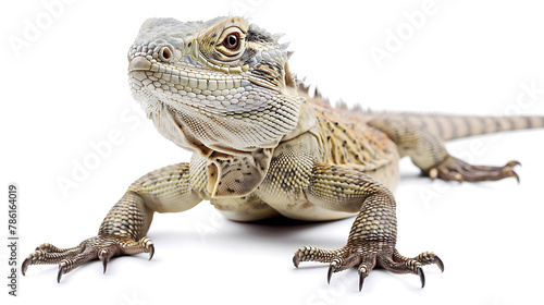 bearded dragon lizard isolated on a white background, stock picture
