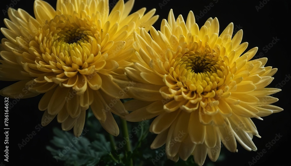 Yellow chrysanthemum on a dark background. Bright flower Yellow chrysanthemum on a dark background. Bright flower