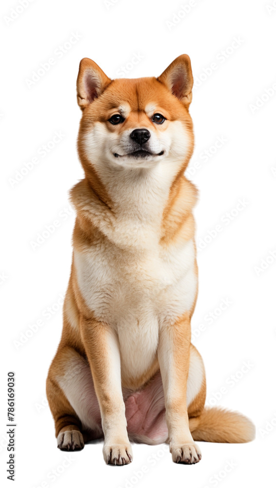 shiba inu dog isolated on transparent background