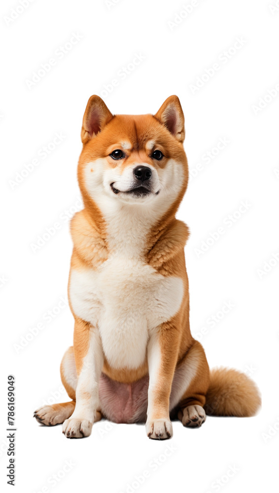 shiba inu dog isolated on transparent background