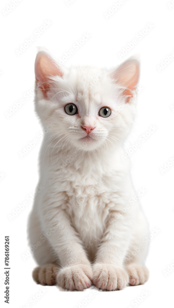 Obraz premium white kitten isolated on transparent background