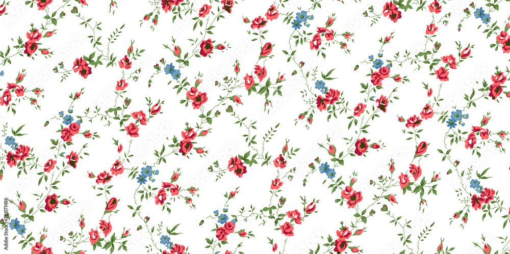 FLORAL PATTERN TEXTILE DESIGN AND BACKGROUND