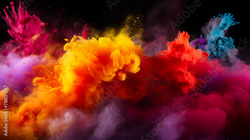 Colourful smoke background, art, magic explosion 