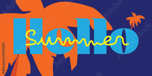 Hello Summer Sale specail lettering typography for season offer banners, social media, website banner, packaging box, vector design element for marketing posters and artworks