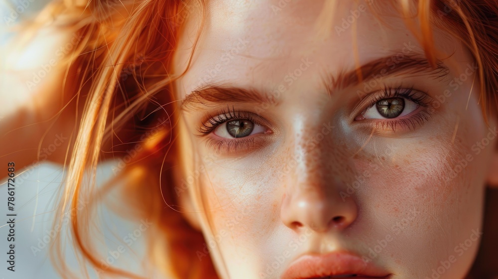 Adolescent female beauty nourished skin vibrant hair and simple makeup Adolescent female beauty nourished skin vibrant hair and simple makeup
