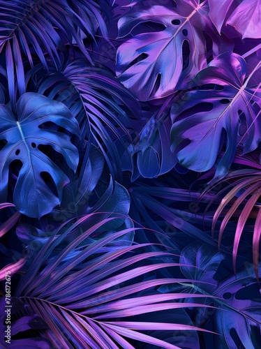 Cluster of Blue and Purple Leaves
