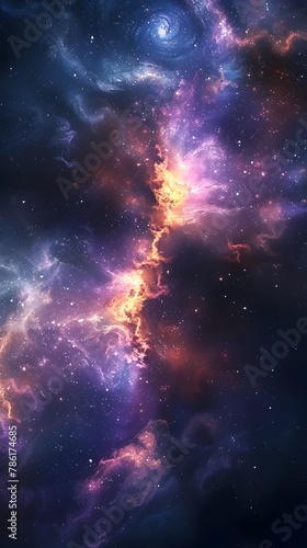 Intrepid Spacecraft Crew Navigating Enigmatic Cosmic Expanse Towards Awe Inspiring Galactic Nebula