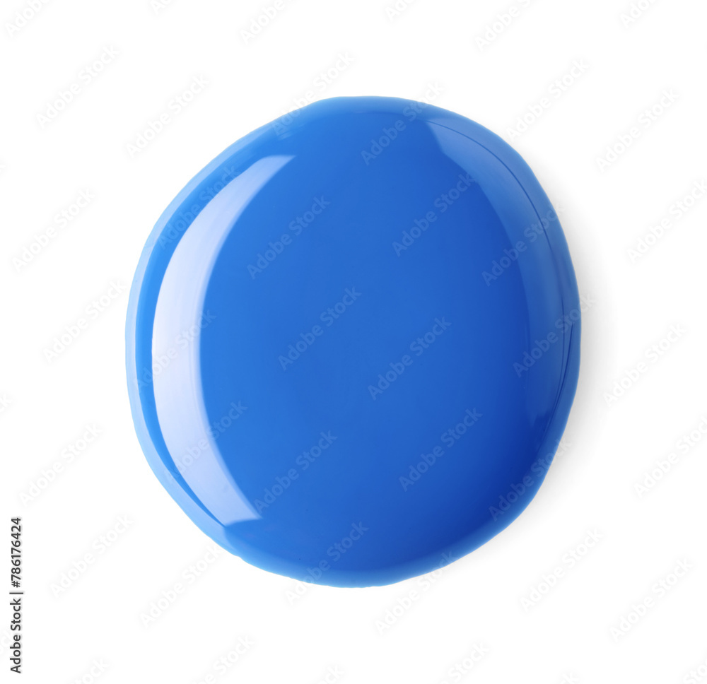 Sample of blue nail polish isolated on white, top view Sample of blue nail polish isolated on white, top view