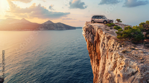 Car or cliff in Greece