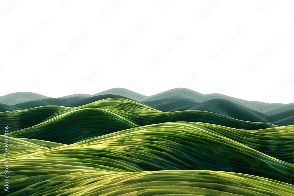 Naklejka premium Rolling Hills on Transparent Background. PNG