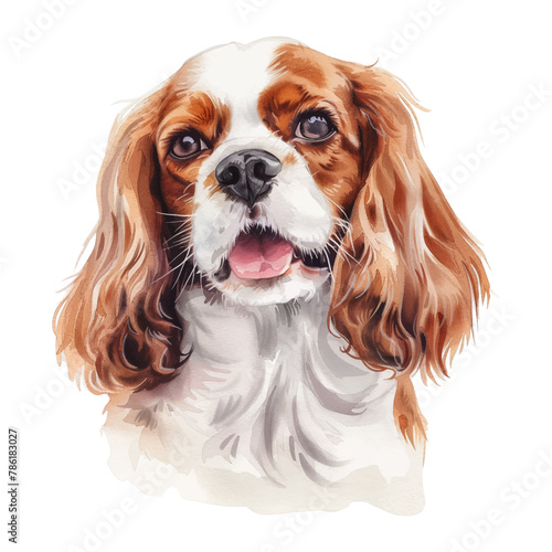 Cavalier King Charles Spaniel dog watercolor good quality and good design