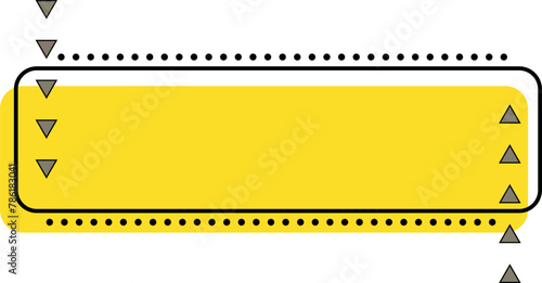 Yellow Banner Text Box with Black Accents. text box is ideal for showcasing important messages or highlighting key information.