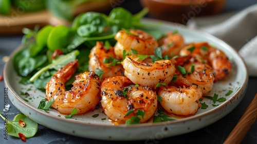 perfectly cooked shrimp with salt and pepper