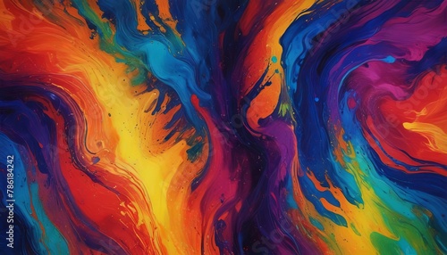 Abstract Multicolored Painting Wallpaper