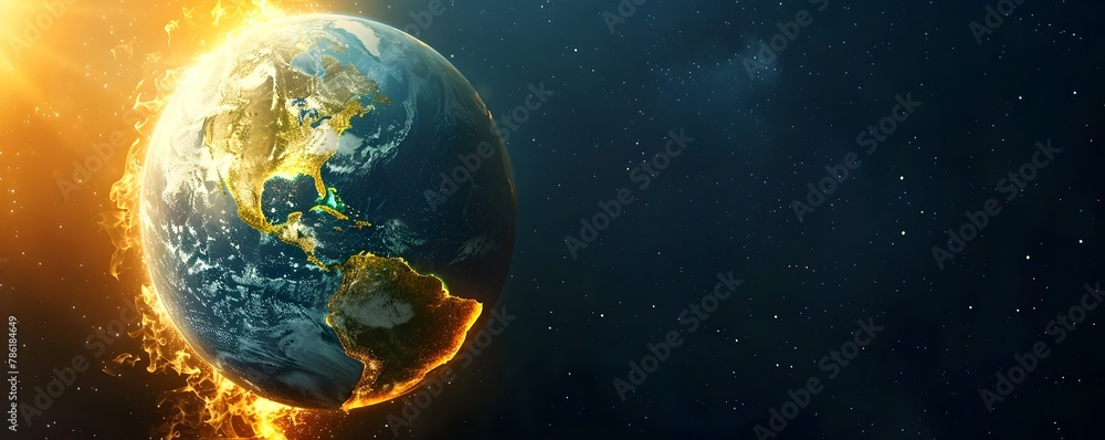 Graphic representation of Earth as thermometer with Europe at boiling ...