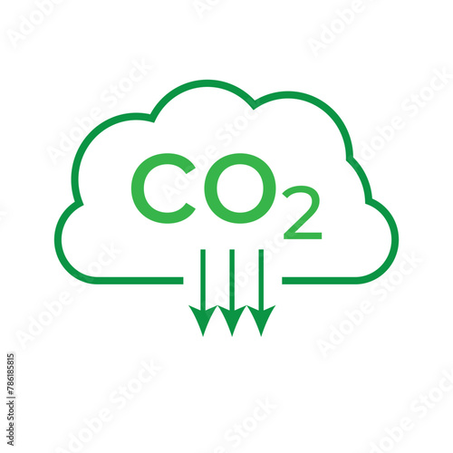CO2 emissions icon. Ecology and environment symbol. Sign vector carbon dioxide pollution.