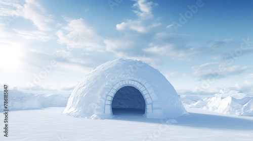 A photo of an Igloo in Minimalistic Arctic Style © Xfinity Stock