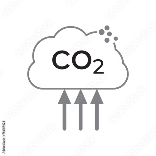 CO2 emissions icon. Ecology and environment symbol. Sign vector carbon dioxide pollution.