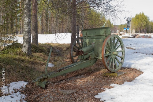 Old Finnish artillery cannon from the Second World War.