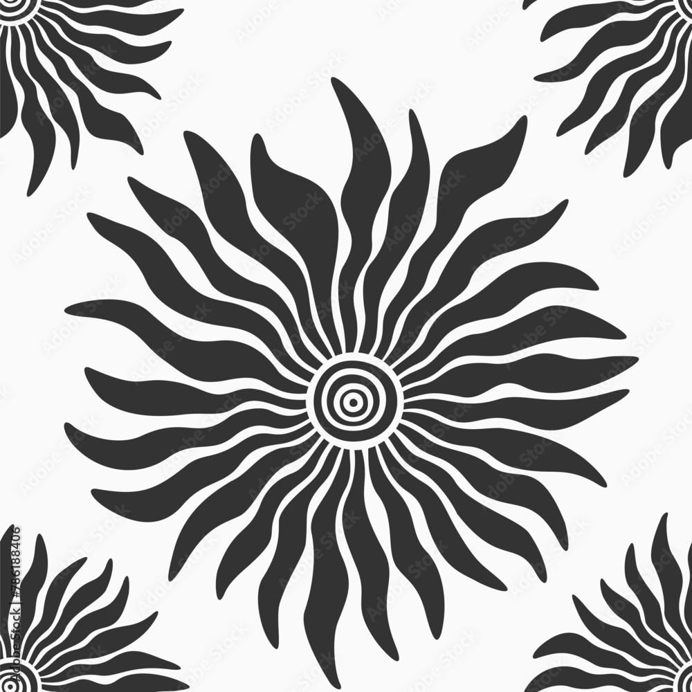 Flower seamless pattern. Flowers with petals isolated on white ...