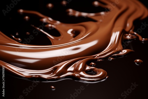 Abstract dark chocolate wave splash background ideal for design projects and creative endeavors