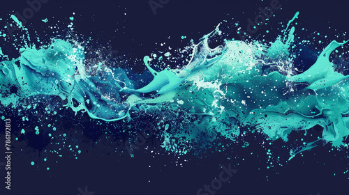 Underwater effect in turquoise and navy spray paint, aquatic portfolio backdrop.