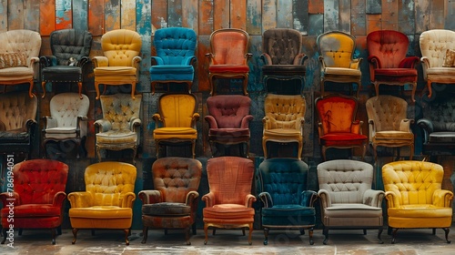 A collage of empty chairs in various settings, symbolizing the absence of companionship
