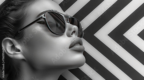 Portrait of a beautiful woman in sunglasses.