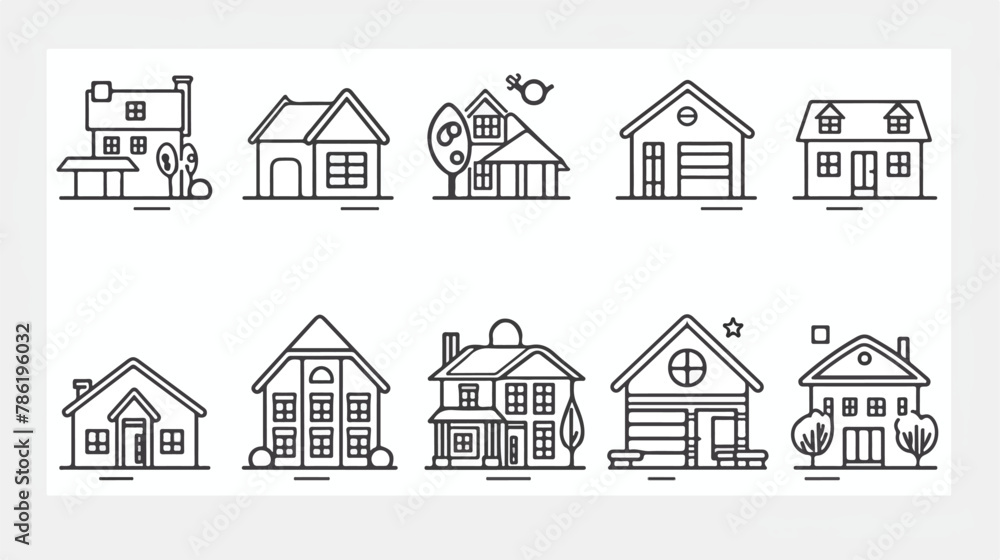 Real estate buying selling and renting signs set. Thi