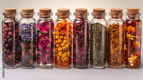 A collection of premium looseleaf teas and dried flower Bottle photo