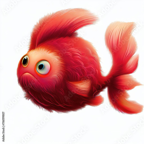 3D furry forest animal with beautiful colors and white background. with Generative AI technology